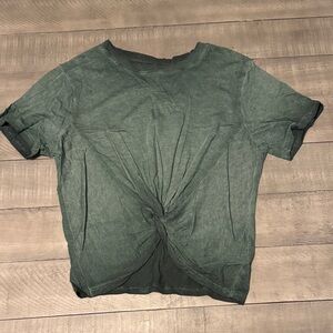 Mono B Olive Twist Front Short Sleeve Tee